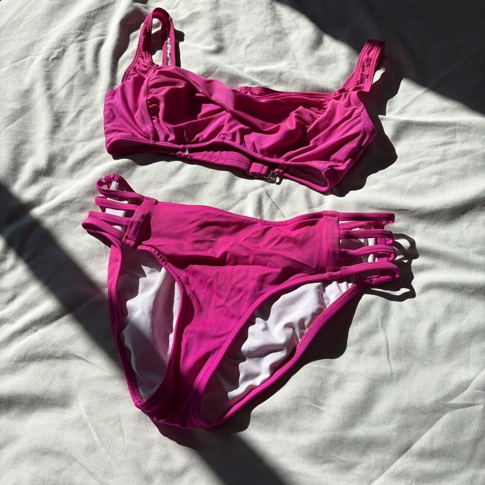 Venus Womens Bikini Top is DD With Bottoms 10 Two Piece Pink